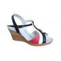 Sandale dama din piele naturala, cu platforme de 7 cm - S61NAR